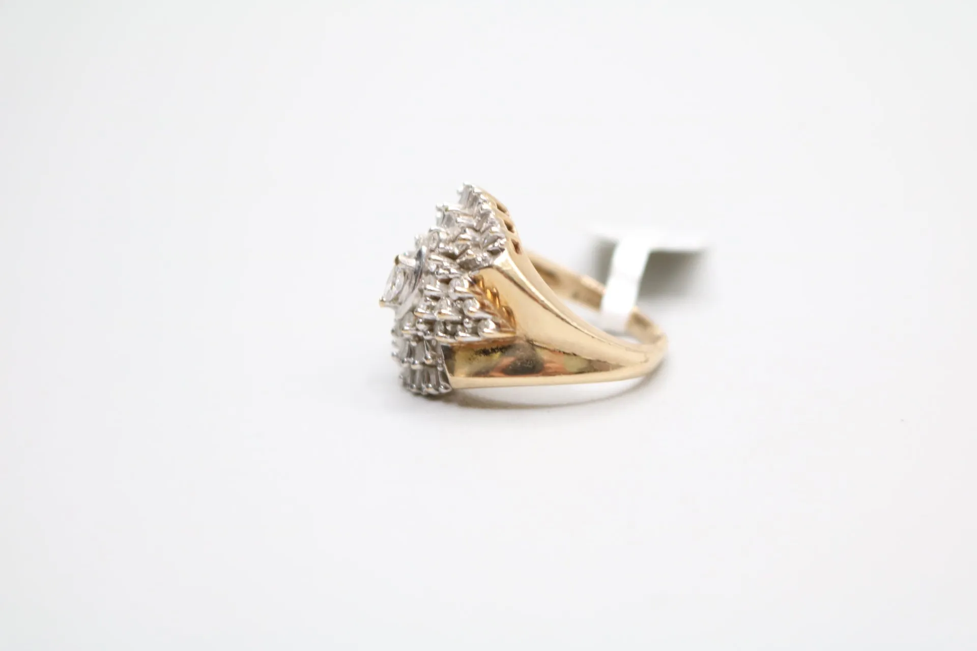 10-karat Yellow Gold Diamond Cluster Ring Size of 6 & 1/2