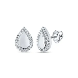 10kt Diamond Teardrop Earrings in White Gold - Elegant Sparkle