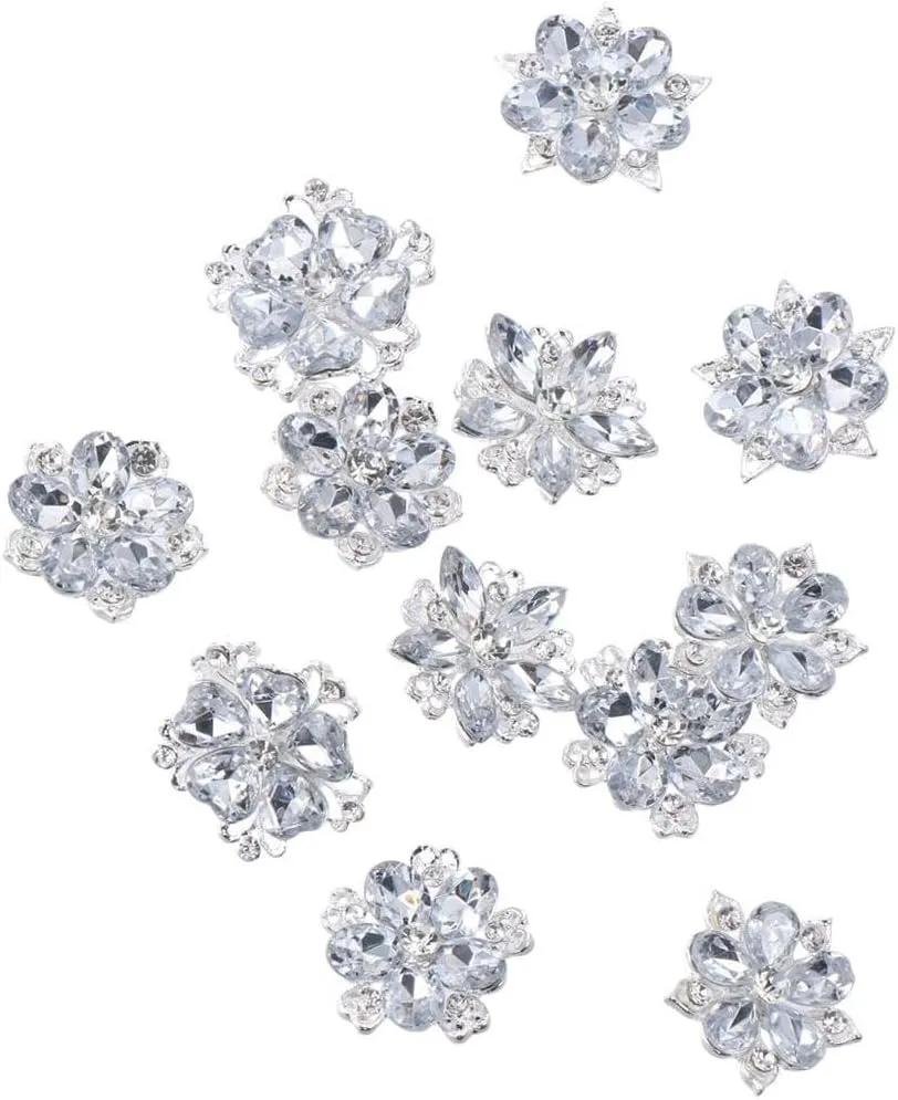 12 Pcs Brooches and Pins Assorted Flower Brooch Pin Set,4 Styles Brooch for Gift Decoration DIY