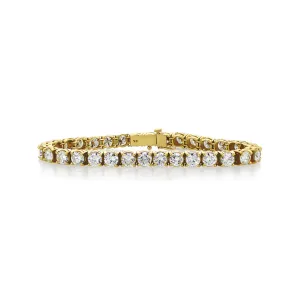 12.48 Cttw Round Diamond 18K Yellow Gold Tennis Bracelet