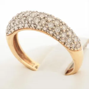 14k Diamond PAVE Bombe ring 14k Yellow Gold Diamond Bombe Pave Encrusted band