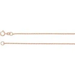 14K Rose Gold 1mm Twisted Wheat 20in Chain