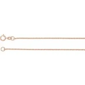 14K Rose Gold 1mm Twisted Wheat 20in Chain