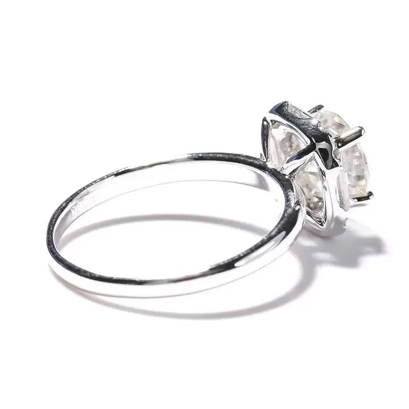 14k White Gold Halo Moissanite Ring 1ct Center Stone