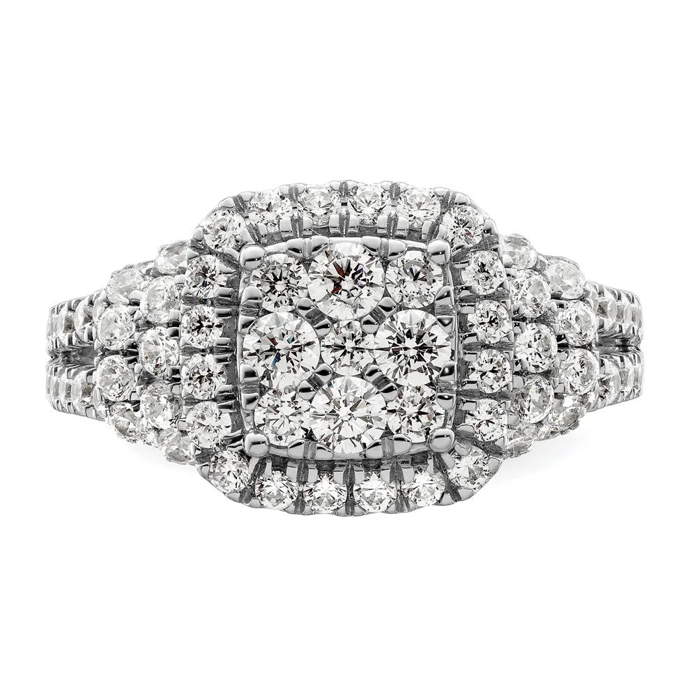 14k White Gold Lab Grown Diamond Engagement Ring 1.5Ct Clarity- VS Color- G-H