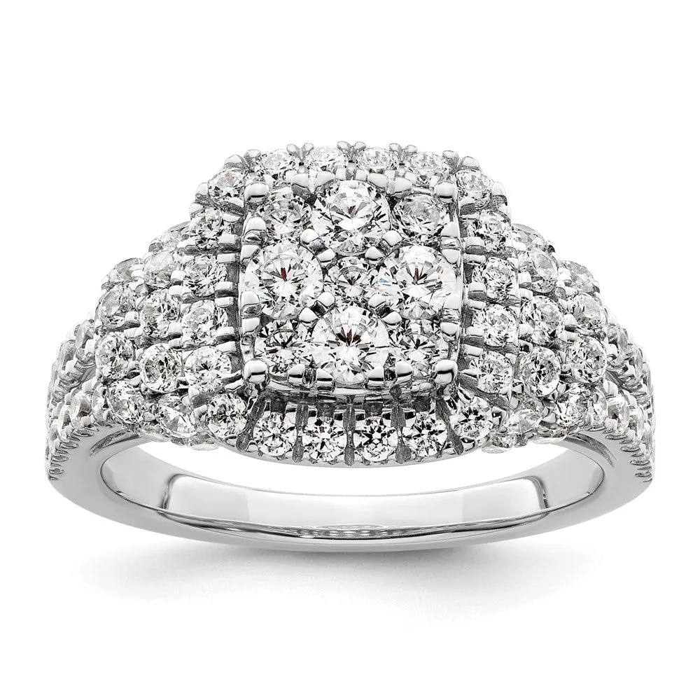 14k White Gold Lab Grown Diamond Engagement Ring 1.5Ct Clarity- VS Color- G-H
