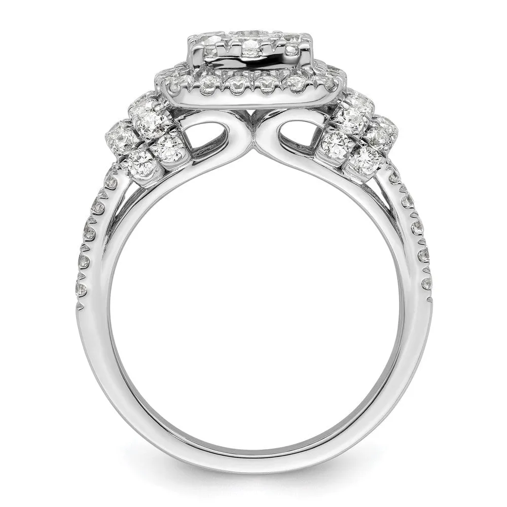 14k White Gold Lab Grown Diamond Engagement Ring 1.5Ct Clarity- VS Color- G-H