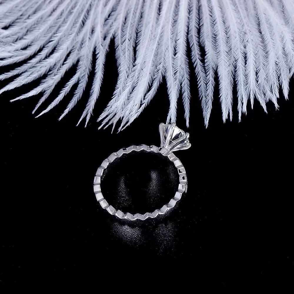 14k White Gold Moissanite Ring 1ct Center Stone