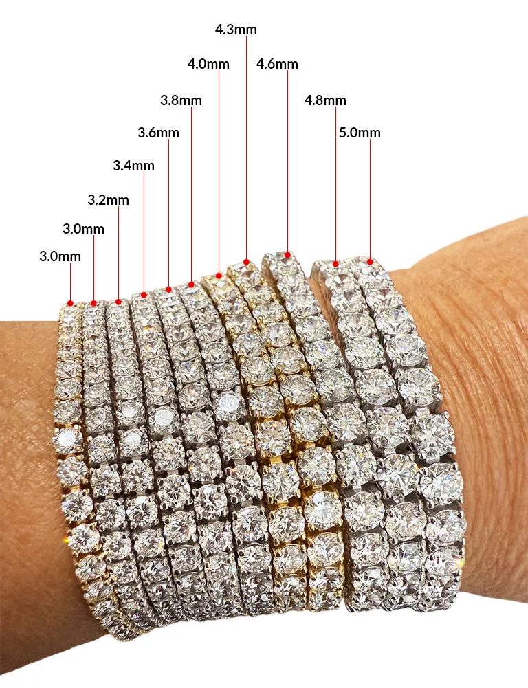 14K White Gold Tennis Bracelet with 16.0ct 5mm Lab-Grown Diamonds (E-F, VVS Clarity)