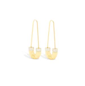 14KY The Crew Tube Earrings in Diamond