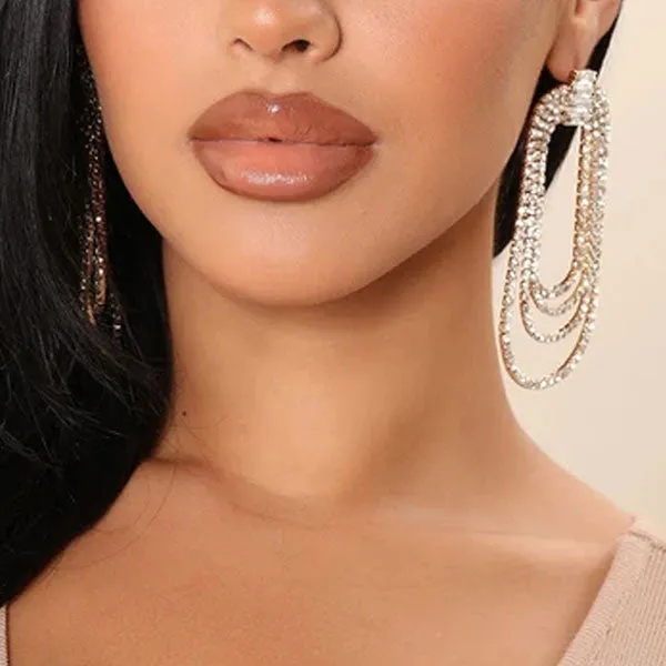 1Pair Rhinestone Elegant Earrings