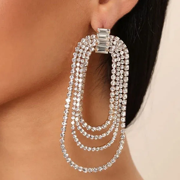 1Pair Rhinestone Elegant Earrings