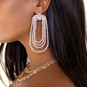 1Pair Rhinestone Elegant Earrings