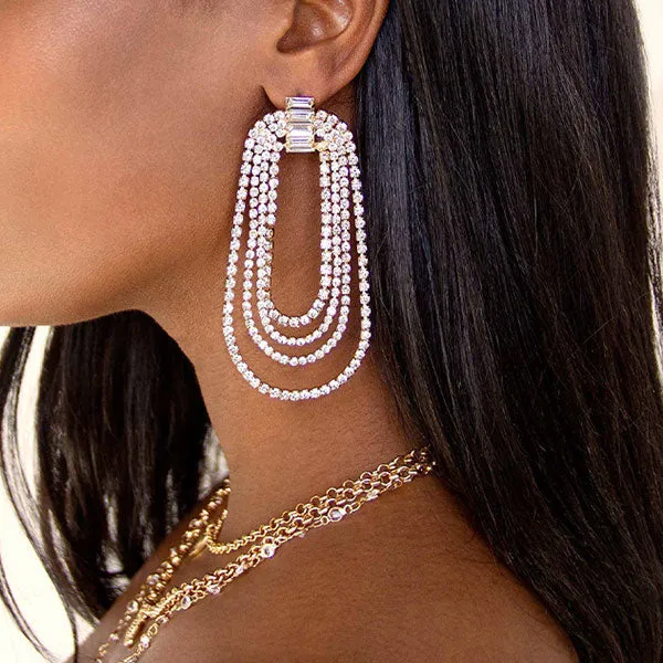 1Pair Rhinestone Elegant Earrings