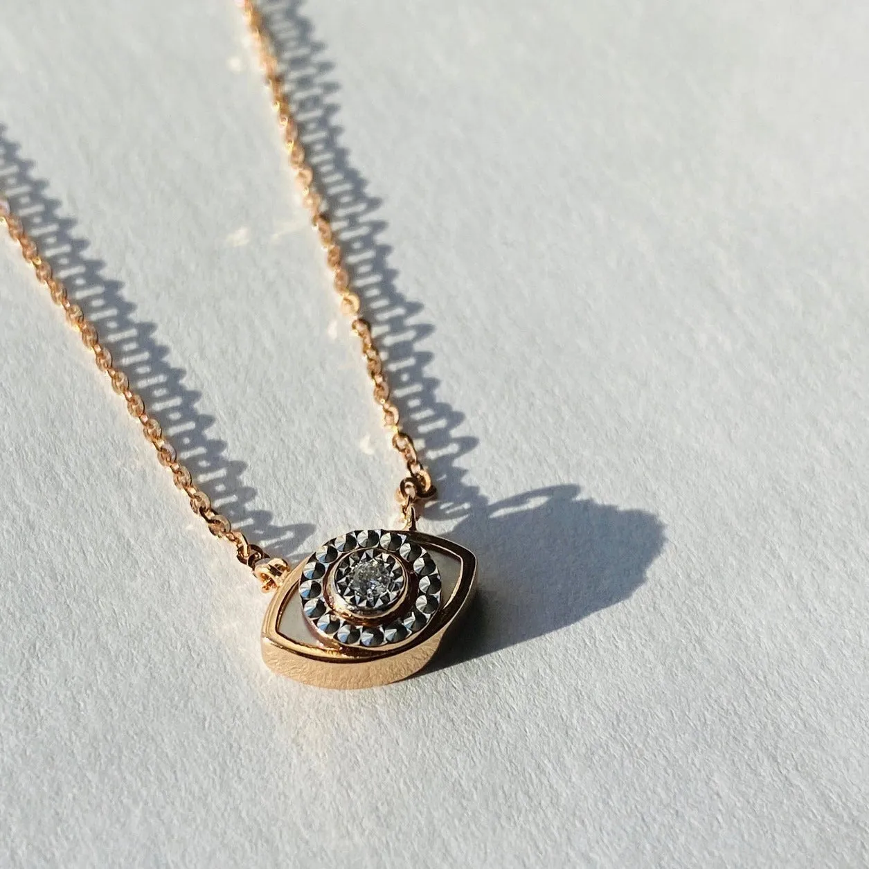 2 in 1 Oval Eye Gemstone Diamond Necklace