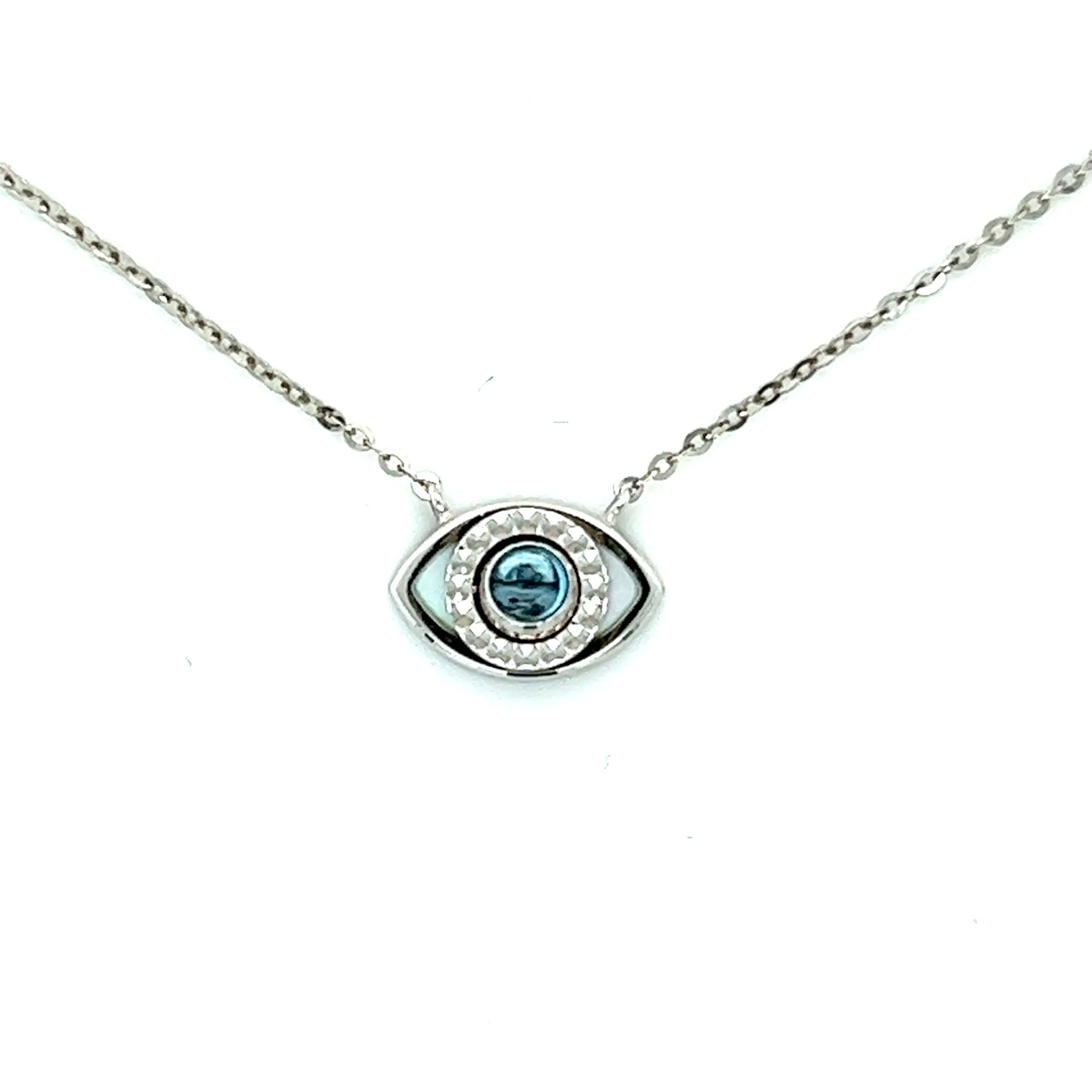 2 in 1 Oval Eye Gemstone Diamond Necklace
