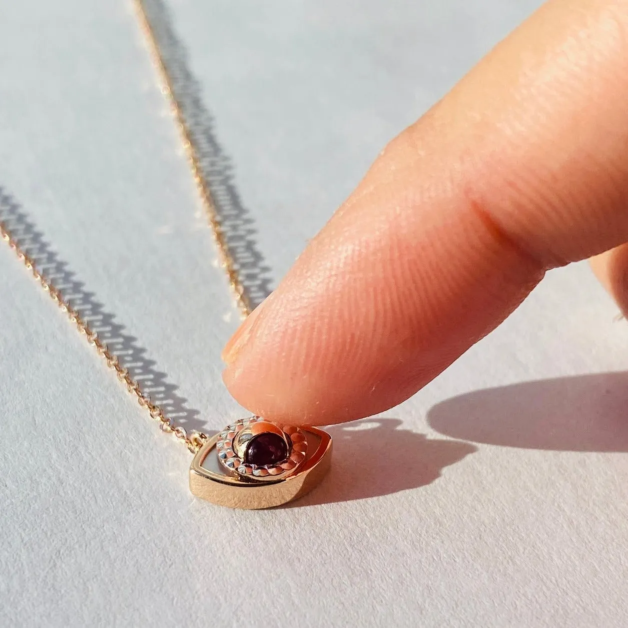 2 in 1 Oval Eye Gemstone Diamond Necklace