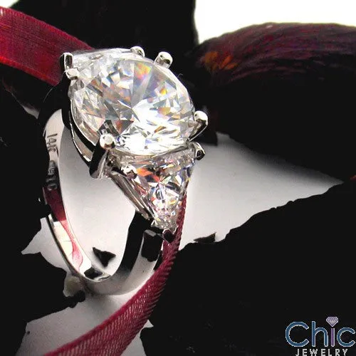 3 Stone 5 Ct Round Trillion Cubic Zirconia Cz Ring