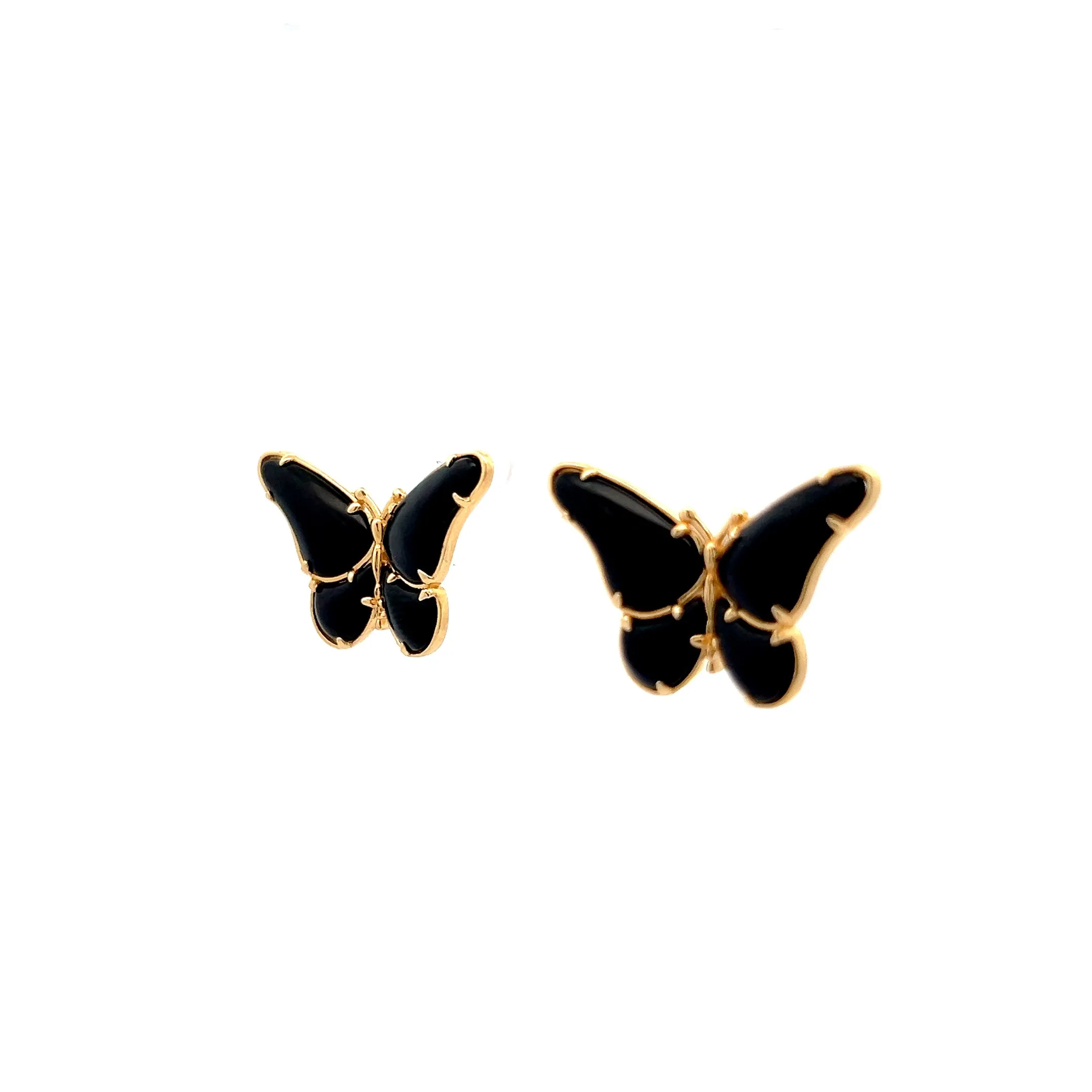 4.25 Onyx Butterfly Earrings in 18k Yellow Gold