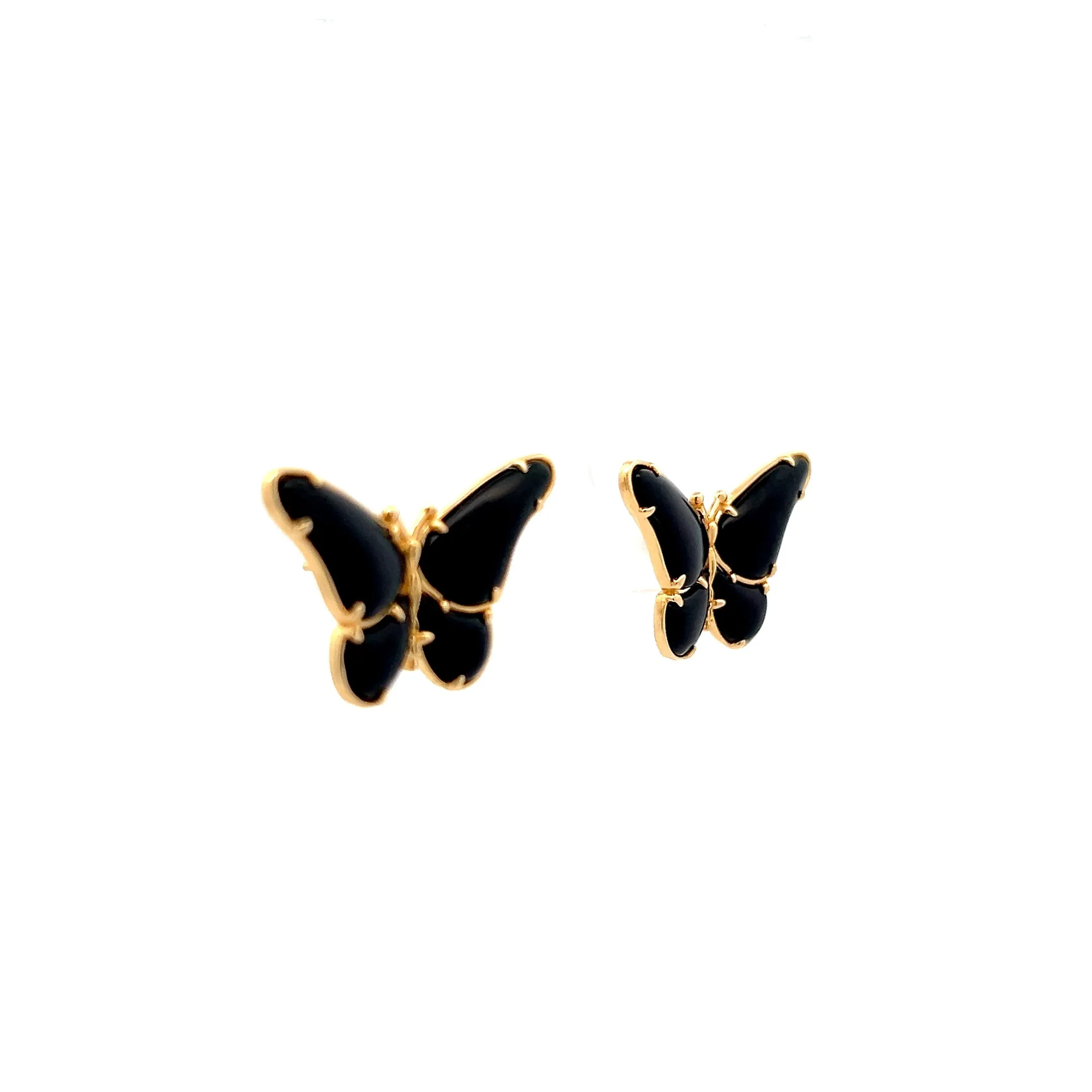 4.25 Onyx Butterfly Earrings in 18k Yellow Gold