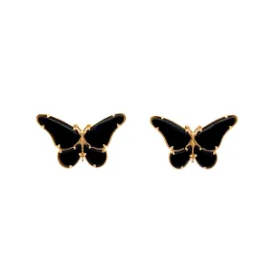 4.25 Onyx Butterfly Earrings in 18k Yellow Gold