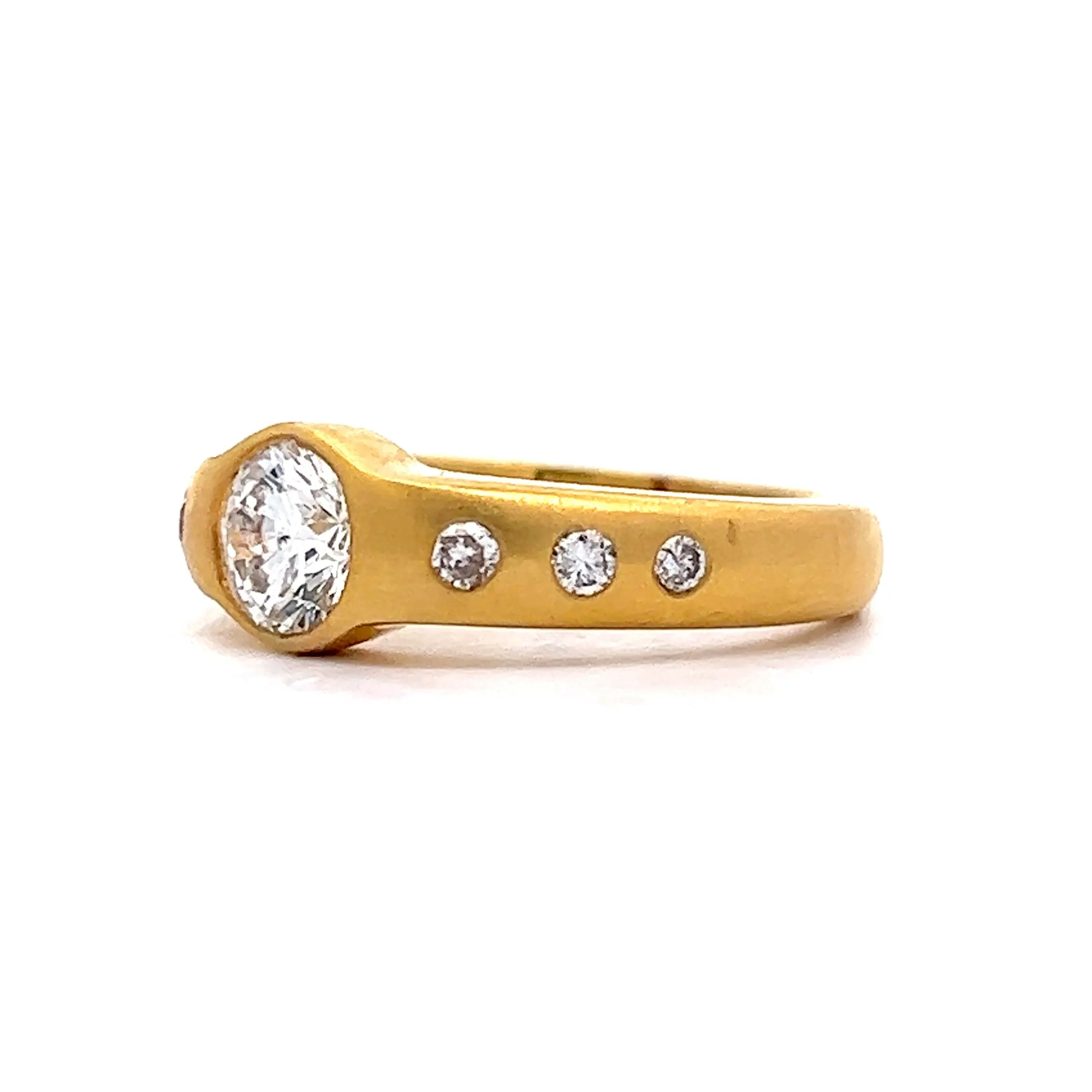 .65 Bezel Set Diamond Engagement Ring in 18k Yellow Gold