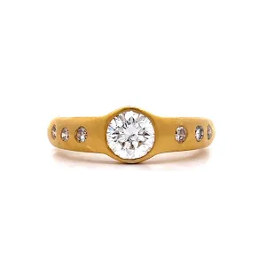 .65 Bezel Set Diamond Engagement Ring in 18k Yellow Gold