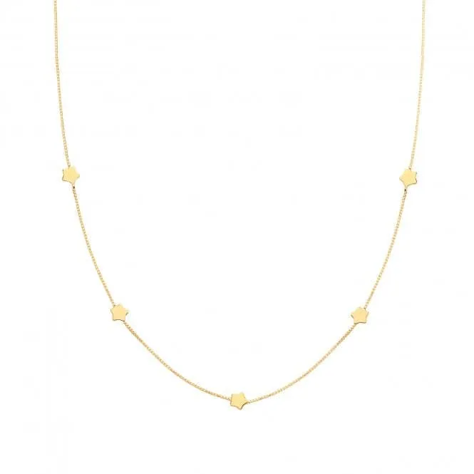 9ct Yellow Gold Star Necklet NK375