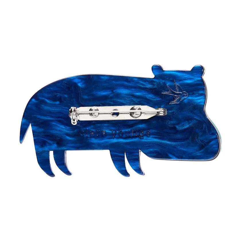 A Hippo Named Grunt Brooch