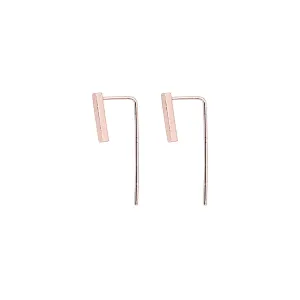 A Mini Penny Rose Gold Bar Drop Back Earring