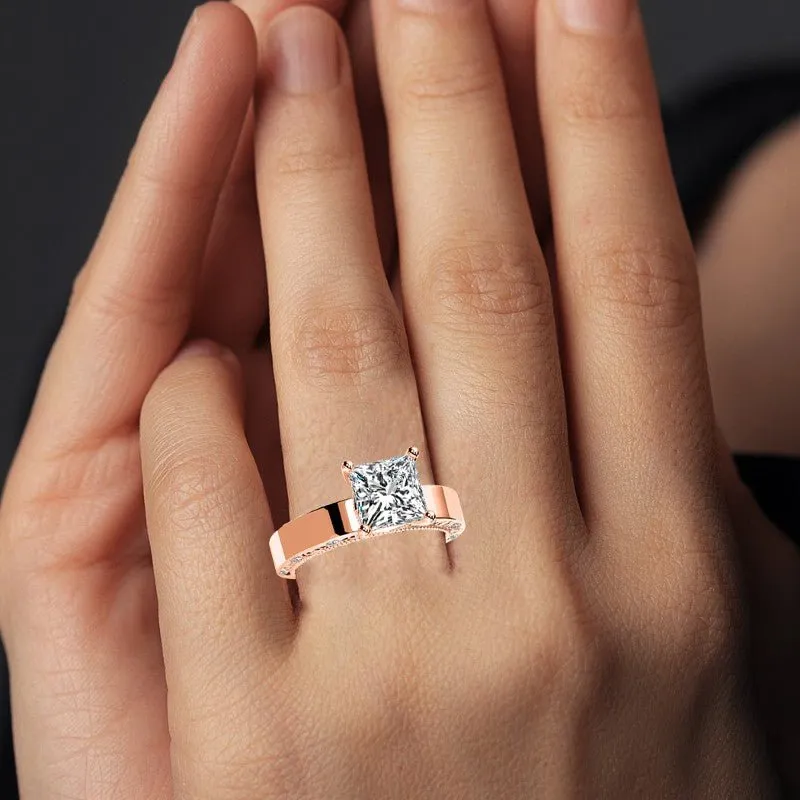 Acacia - Princess Moissanite Engagement Ring