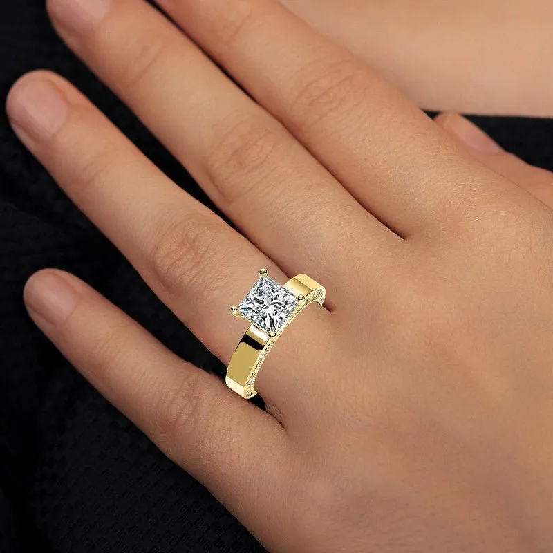 Acacia - Princess Moissanite Engagement Ring