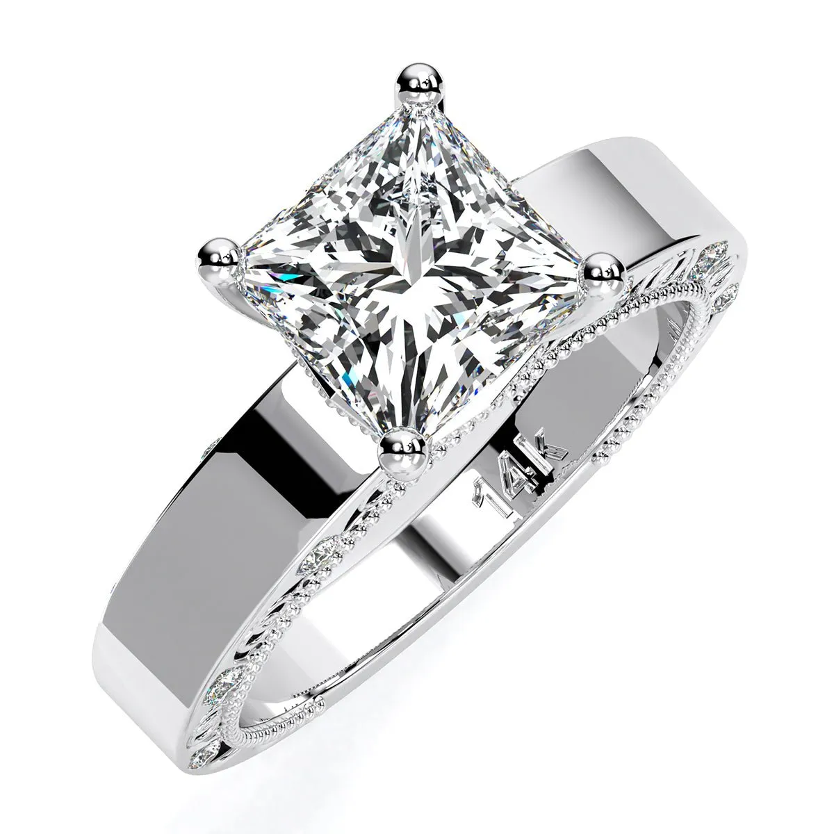 Acacia - Princess Moissanite Engagement Ring