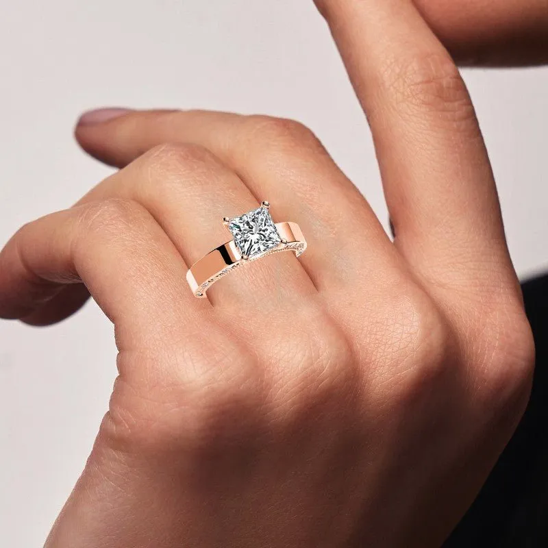 Acacia - Princess Moissanite Engagement Ring