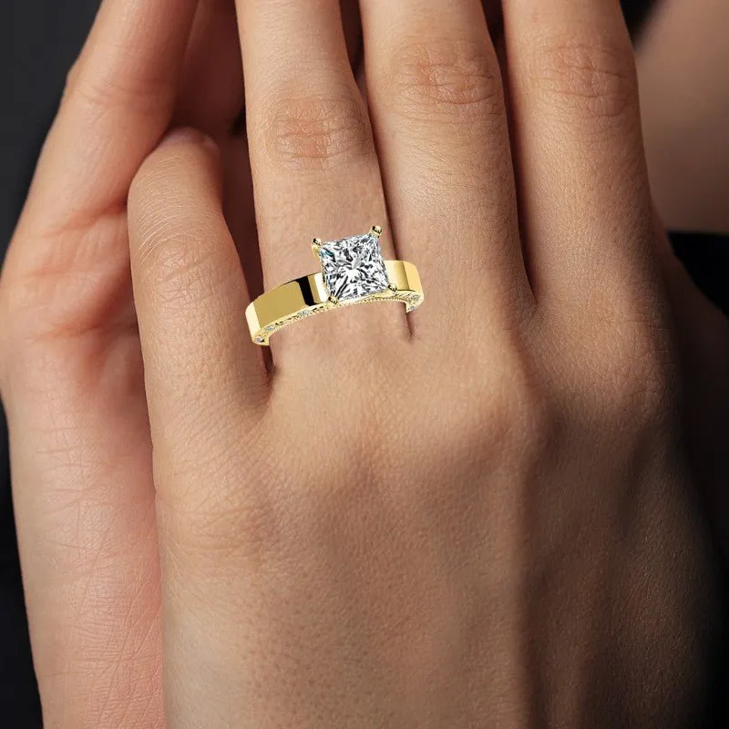 Acacia - Princess Moissanite Engagement Ring