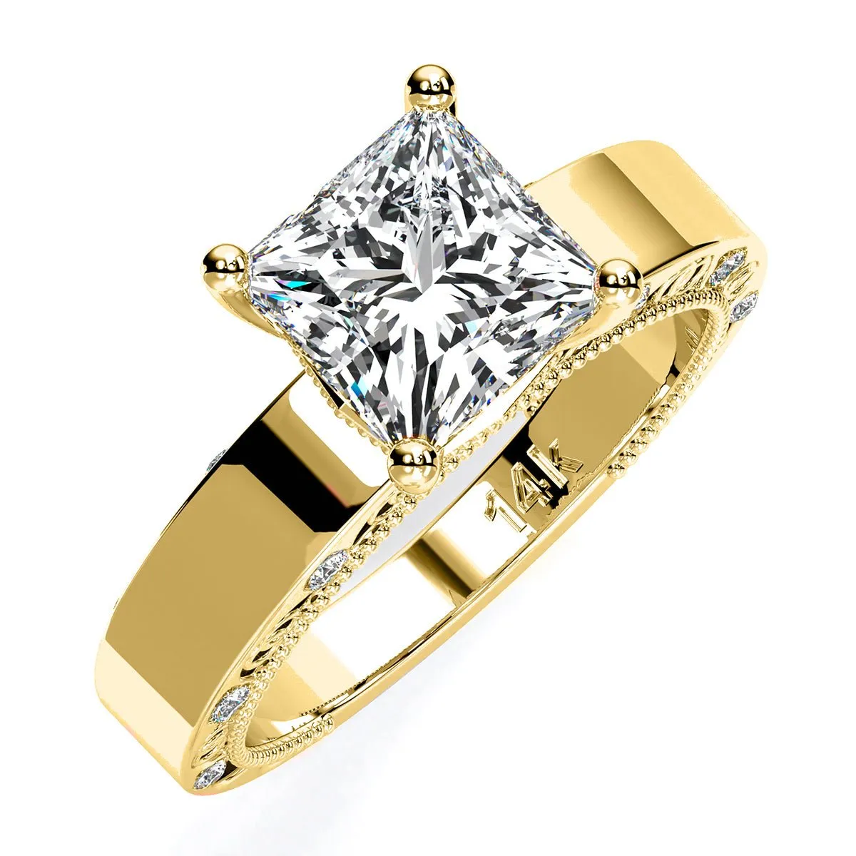 Acacia - Princess Moissanite Engagement Ring