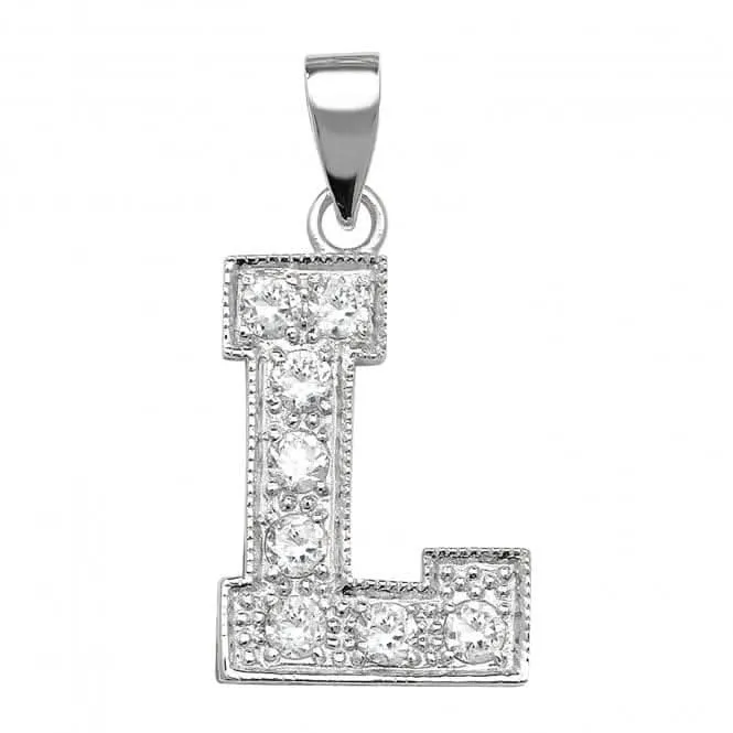 Acotis Silver Pendant Initial with Zirconia Detail G6126/L