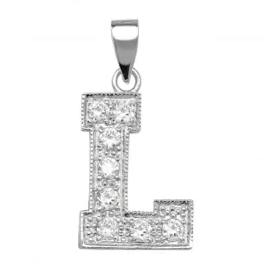 Acotis Silver Pendant Initial with Zirconia Detail G6126/L