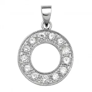 Acotis Silver Pendant Zirconia Initial G6126/O