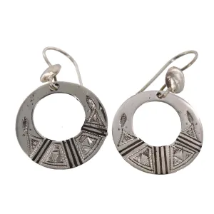 ADERFI||Circular Black & Silver Earrings