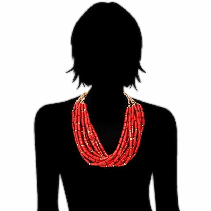 African choker Necklace/Earrings Set For women