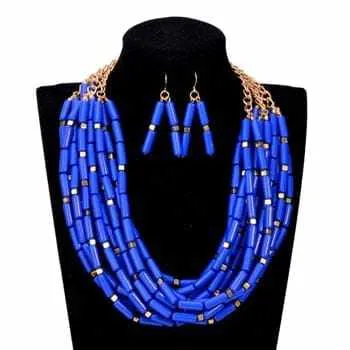 African choker Necklace/Earrings Set For women