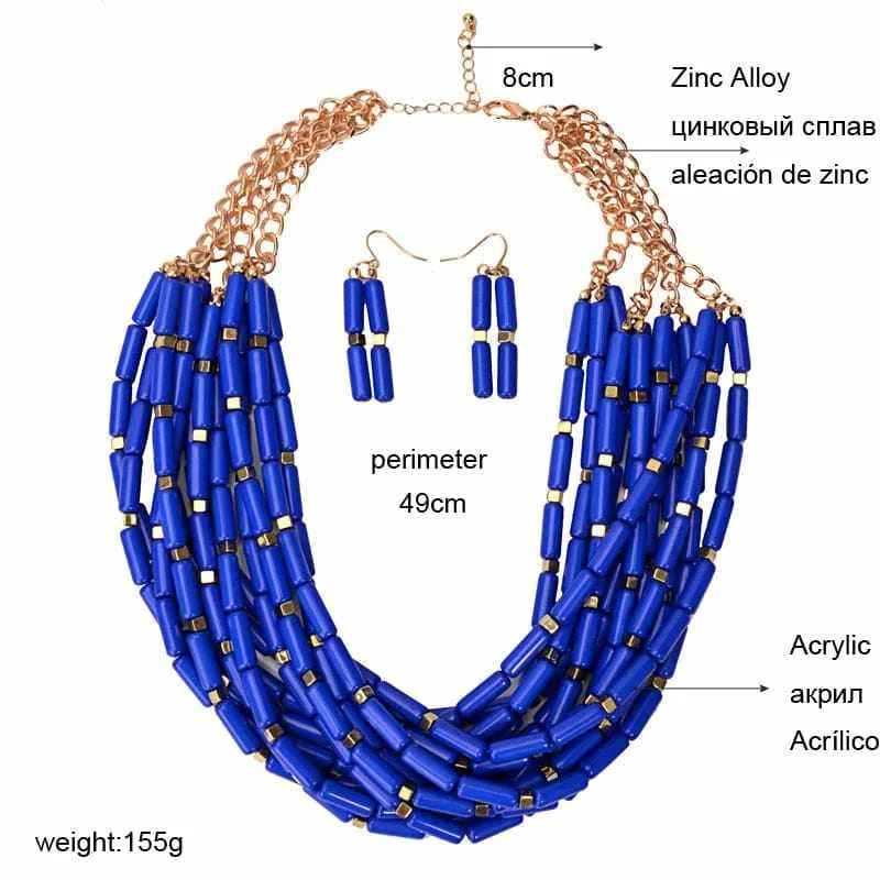 African choker Necklace/Earrings Set For women