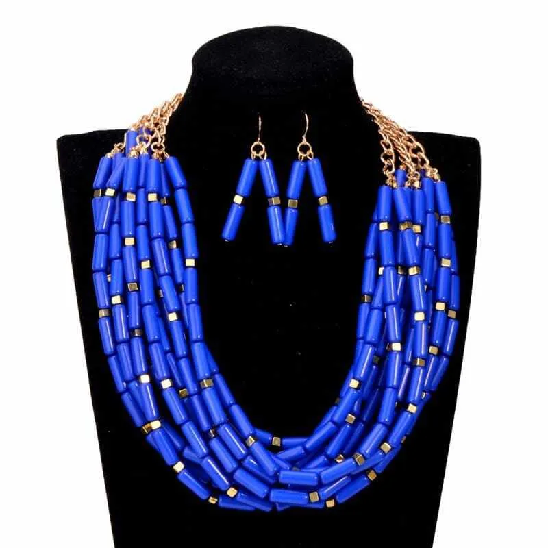 African choker Necklace/Earrings Set For women