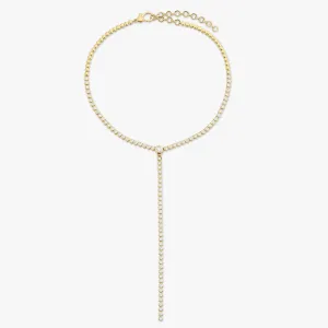 Amira Diamond Bezel Tennis Necklace with Removable Lariat 5.20 ctw