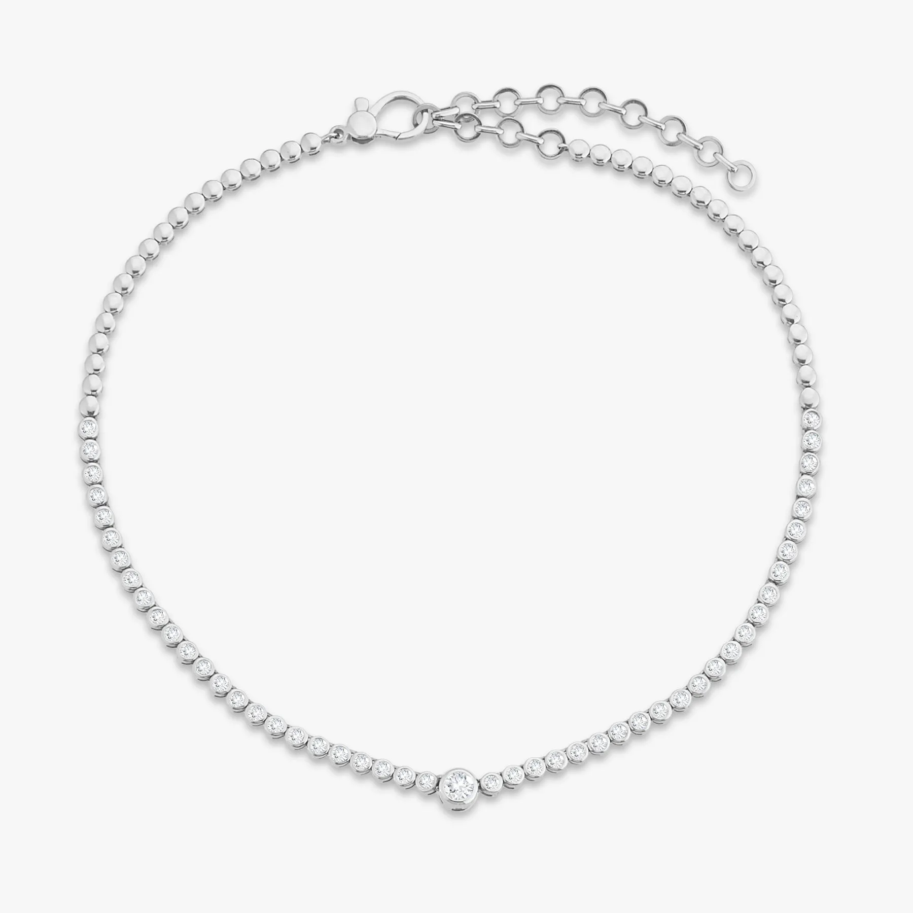 Amira Diamond Bezel Tennis Necklace with Removable Lariat 5.20 ctw