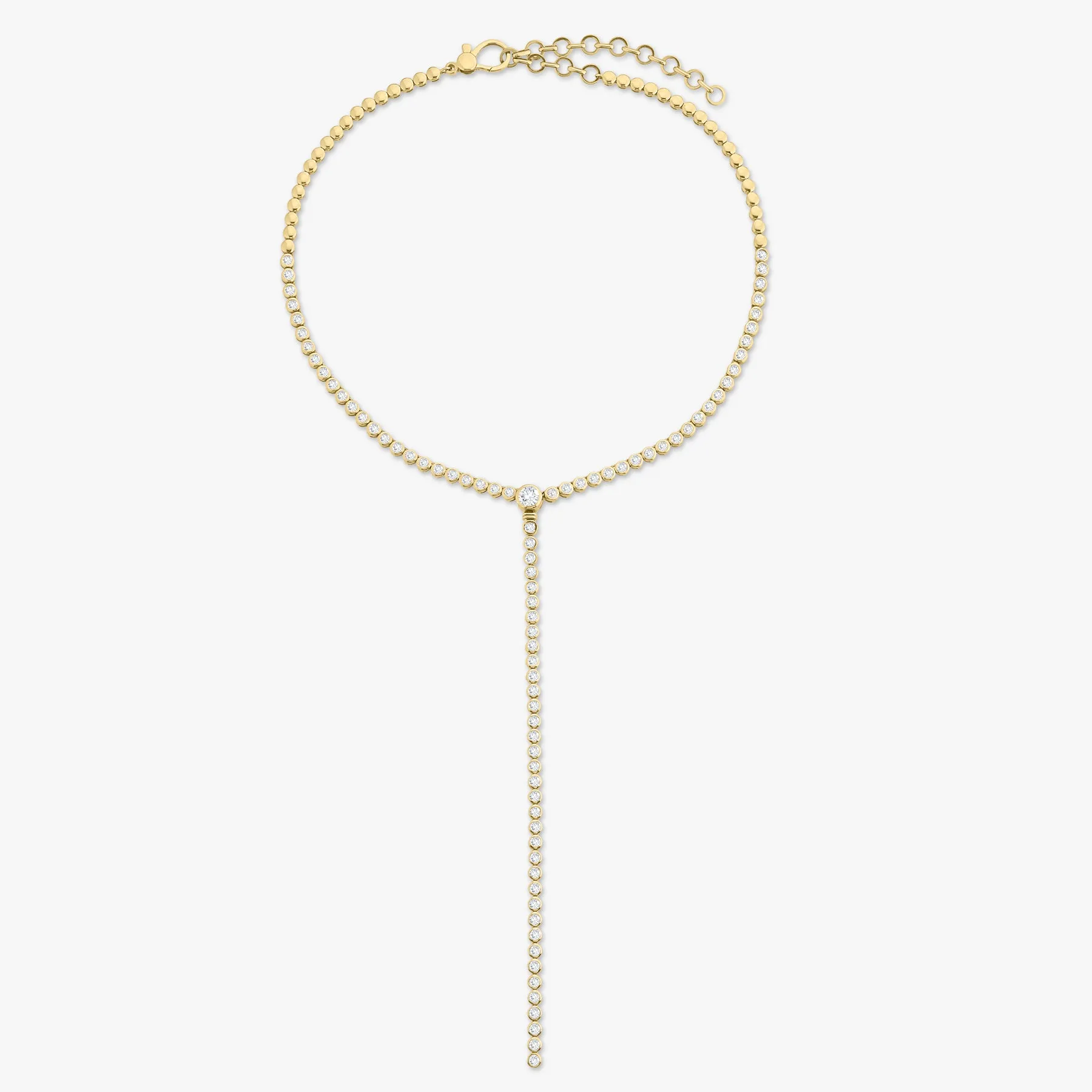 Amira Diamond Bezel Tennis Necklace with Removable Lariat 5.20 ctw