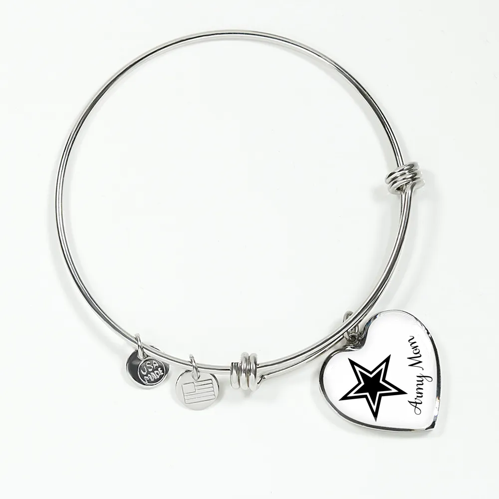Army Mom Sterling Silver Gold Snake Bangle Necklaces