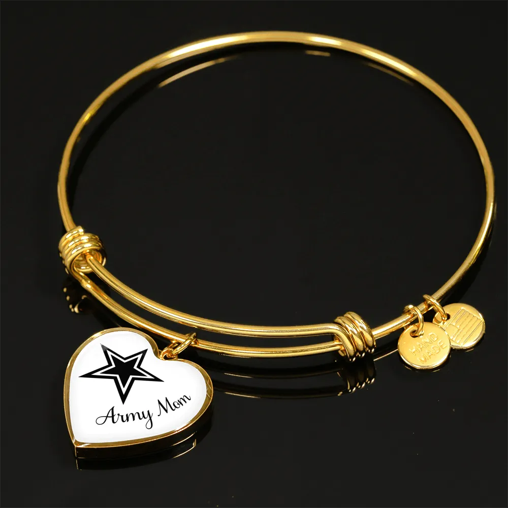 Army Mom Sterling Silver Gold Snake Bangle Necklaces