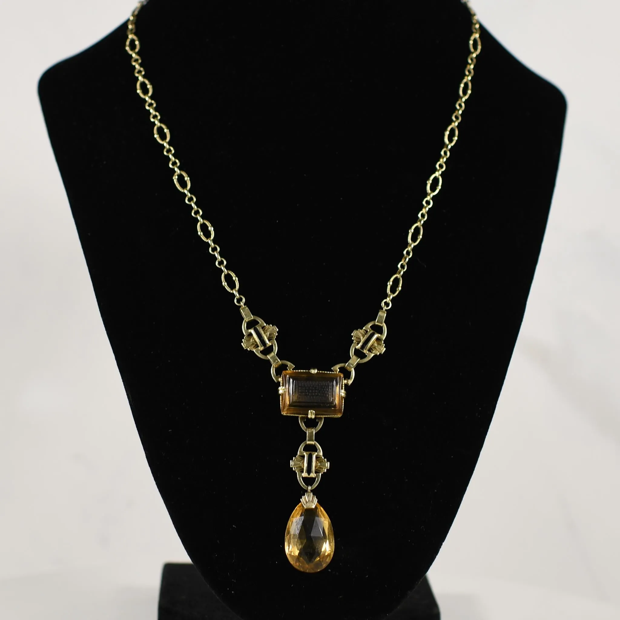 Art Deco Citrine Necklace